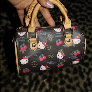 Hello Kitty Cherry Brown Monogram Nano Handbag